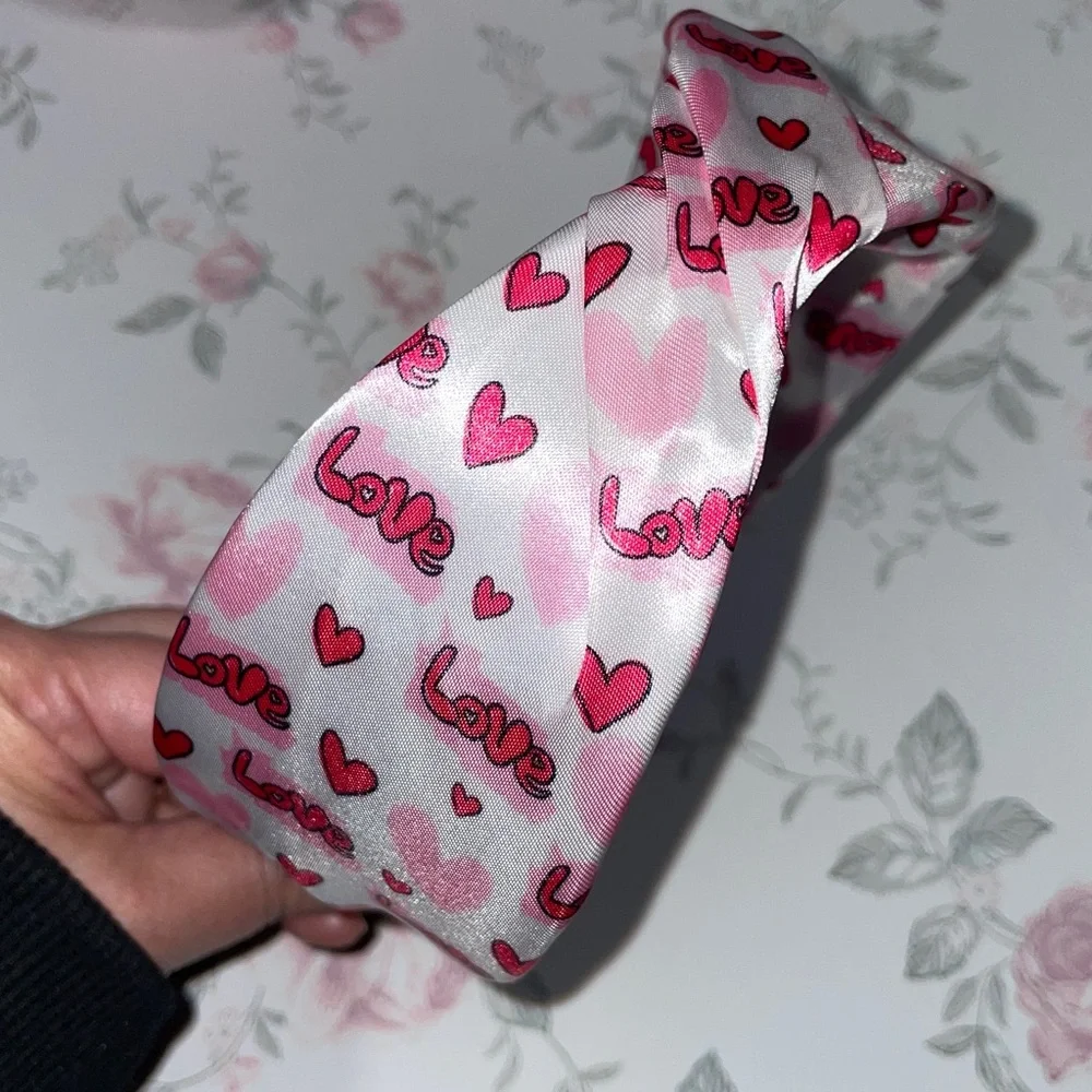 Heart Print Headbands - Pink and White NWOT